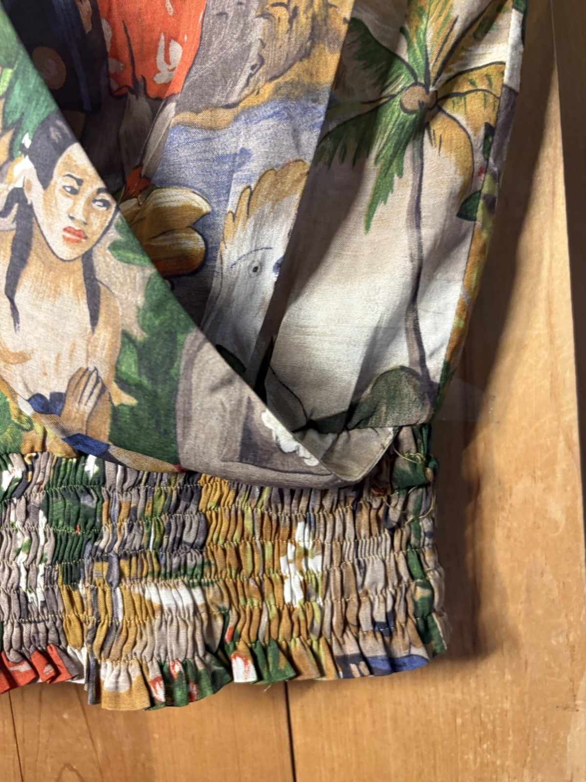 VTG 2 Pc Women’s Outfit Paul Gauguin Tahiti Art Print EUC RARE 36/24” 2XS/S