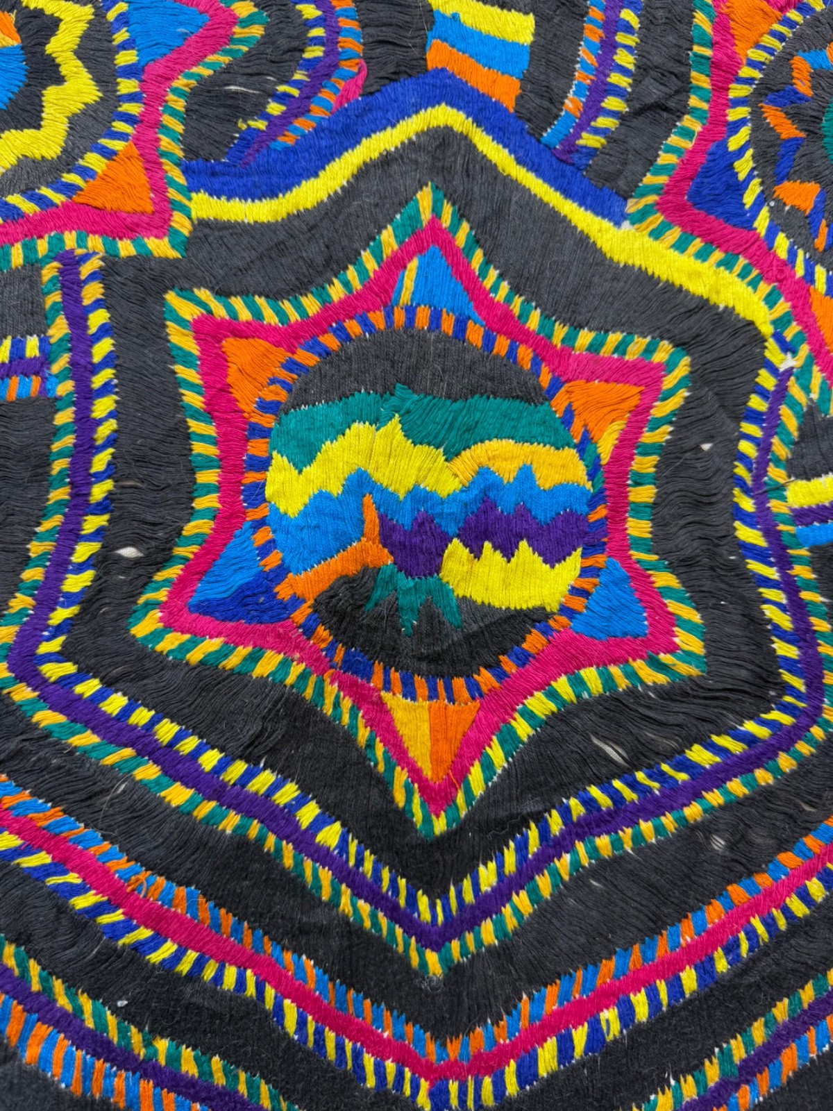 Vintage Beautiful Hand Embroidered Gautemalan San Mateo Huipil 75×72 Cm
