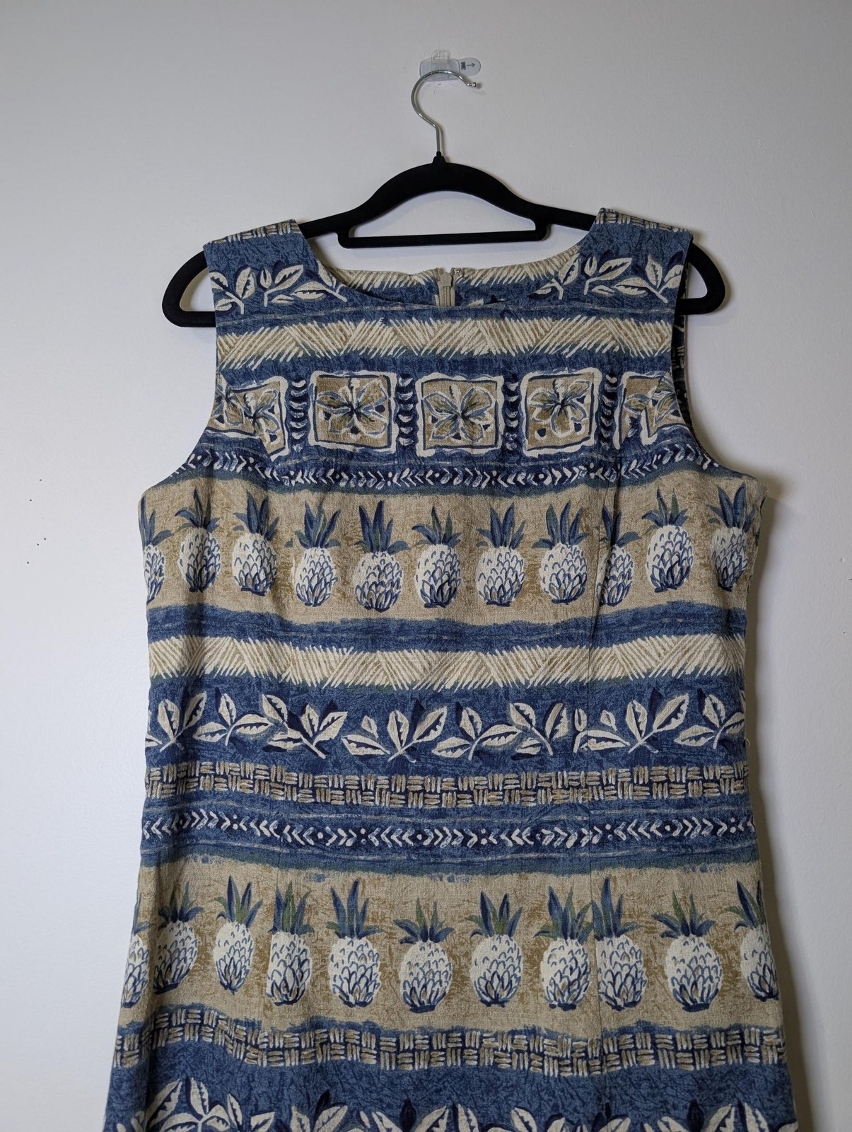 Vintage 90s Bushwacker Pineapple Print Shift Dress Size 10 Tropical Coastal