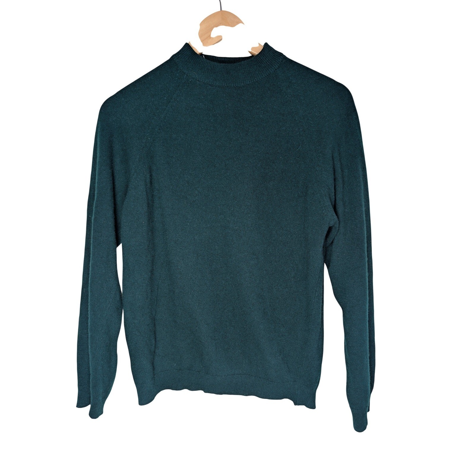 Vintage MacAuslan of Lanark Scotland 100% Cashmere Sweater Emerald Green 40