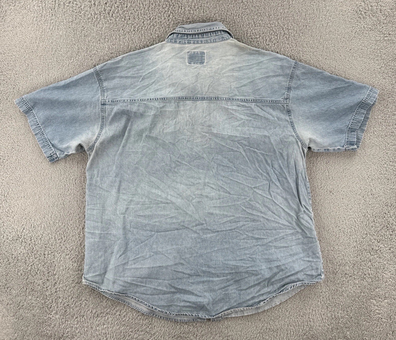 Vtg Details Sportswear Inc Womens Size 20 Faded Blue Denim Button Up Shirt 90s