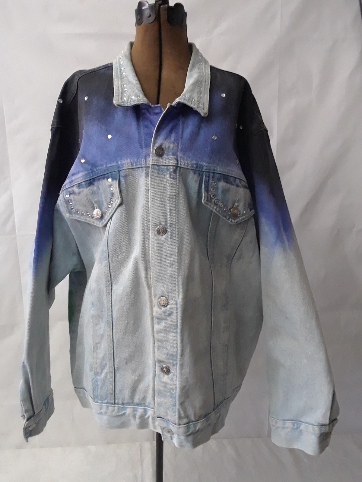 Vintage Denim Jacket Size Large JUST BRASS INC. Freeport NYC Large U.S.A. Made
