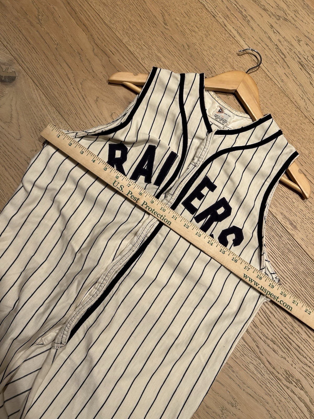 Vintage 1950’s Jersey Women’s White Striped Raider Button Up Cut Off