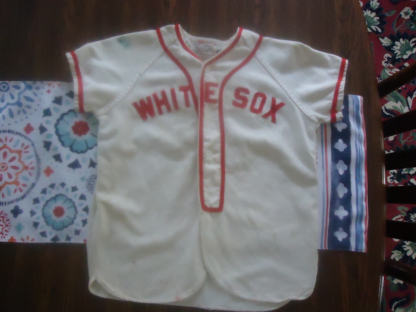 Vintage WHITE SOX Youth Little League Baseball Jersey, WILSON, Made in USA Sz M
