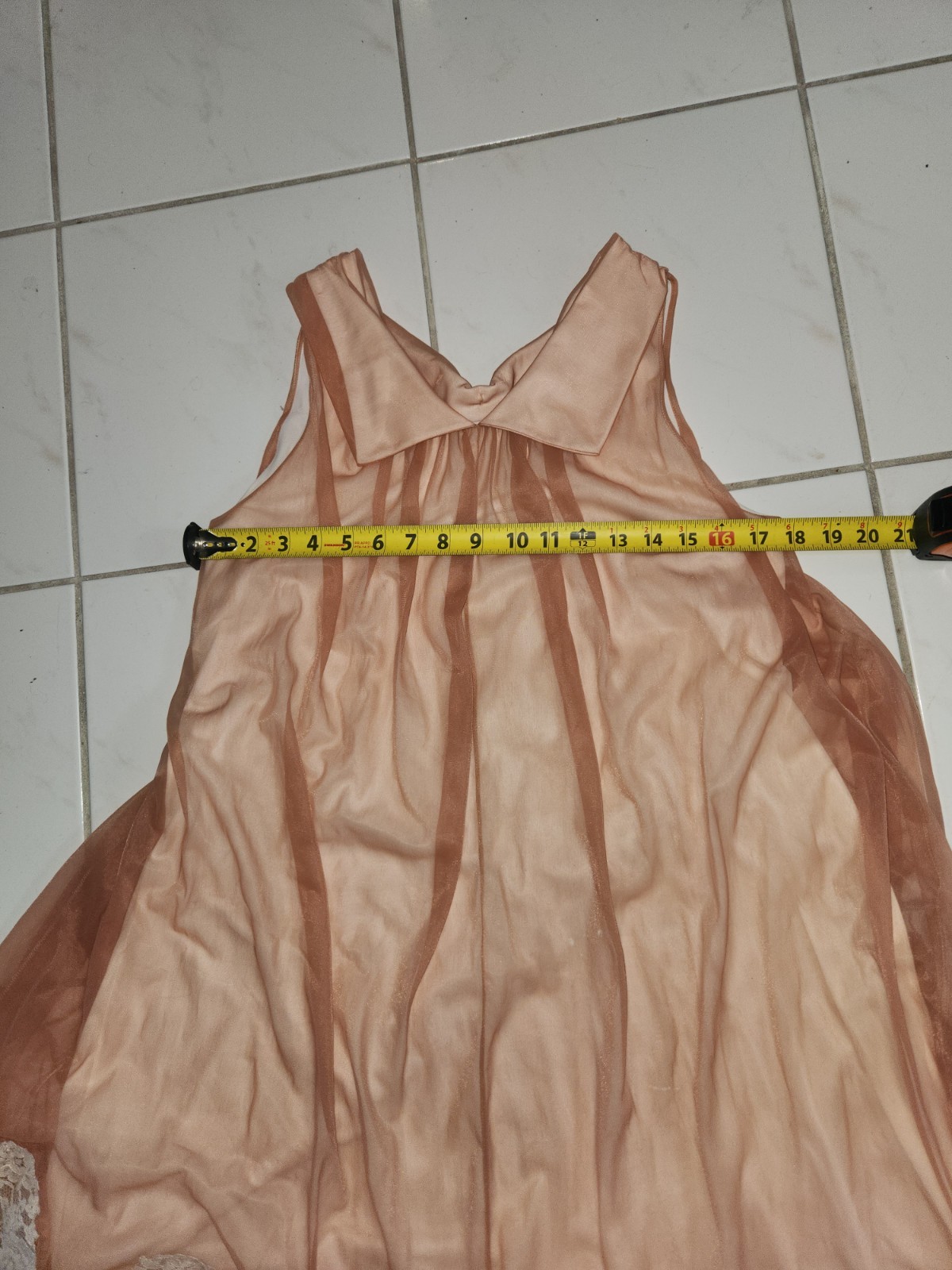 Vntg60s Sheer Nylon&Lace Jenelle of California Peignoir Nightgown*Dusty Rose*Med