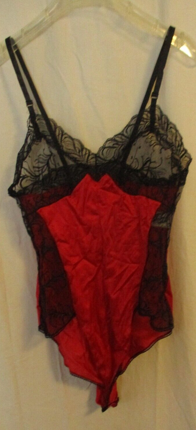 vintage lingerie red lace teddy once piece body chic SM