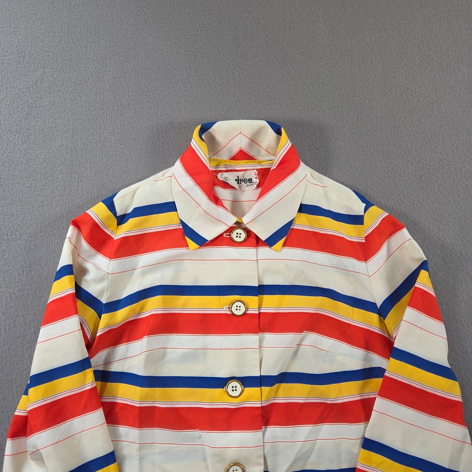 Vintage Andrea Gayler Shirt Dress Womens Small Striped Long Sleeve 70s Collared