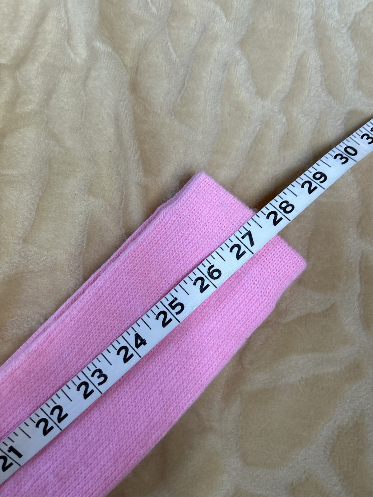 VTG Socks Crew Pink School Girl Knee High 80s 27″ NOS Acrylic Nylon Blend 10-13