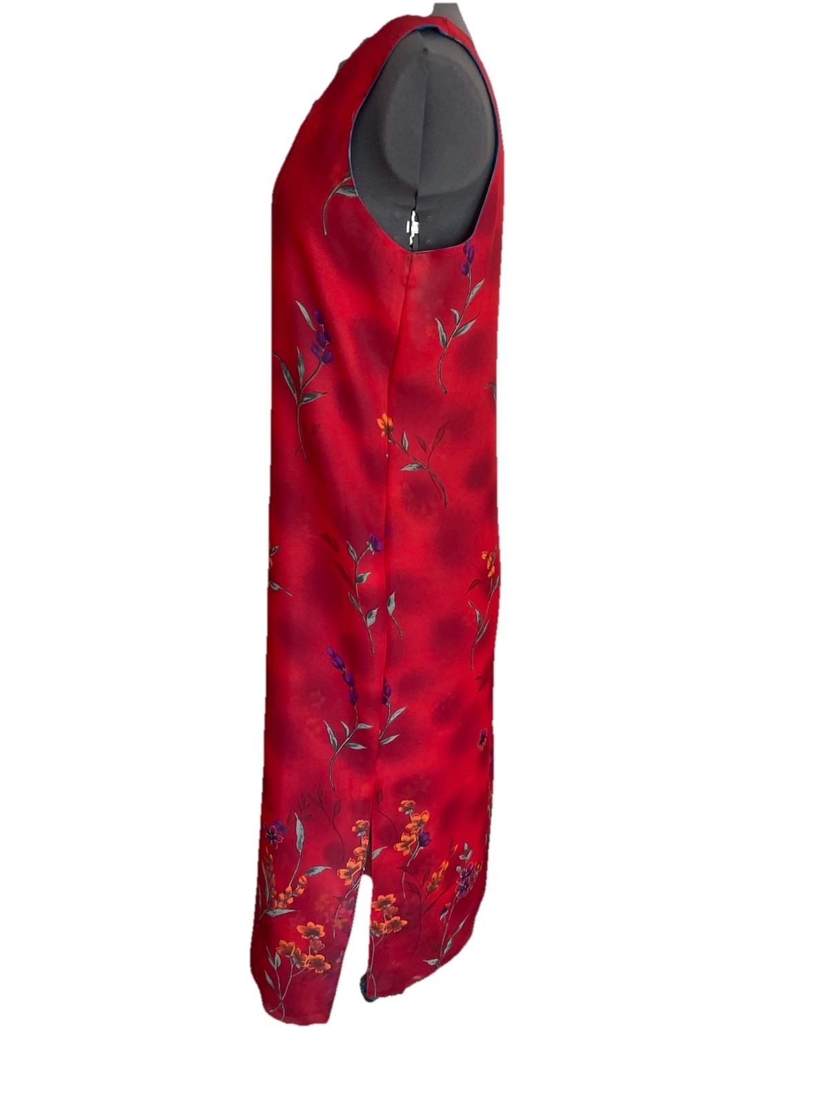 Vintage Impressions of California Reversible Floral Dress Red Blue Women’s M