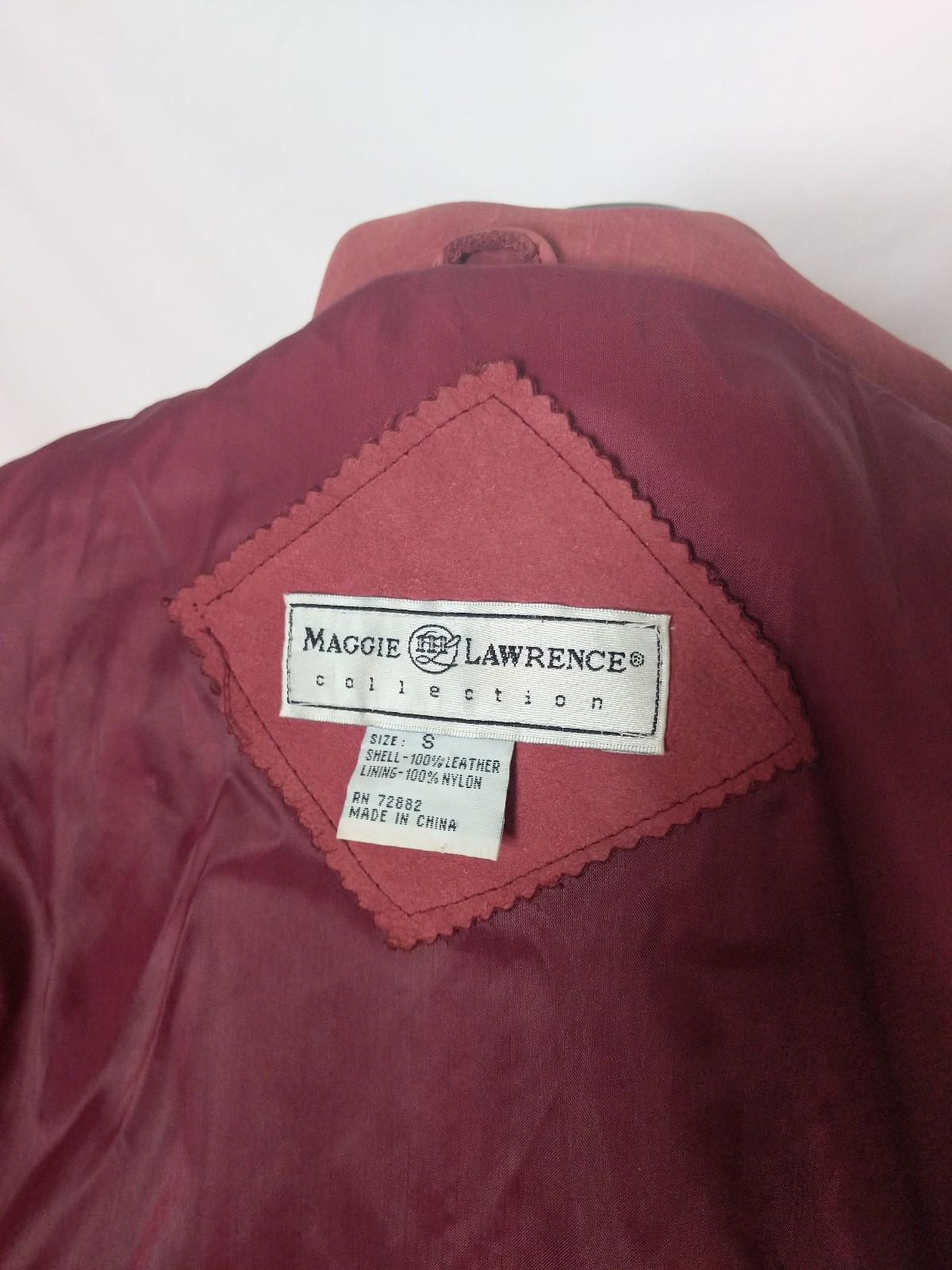Vintage Maggie Lawrence Rose Pink Mauve Belted Leather Jacket Size Small EUC
