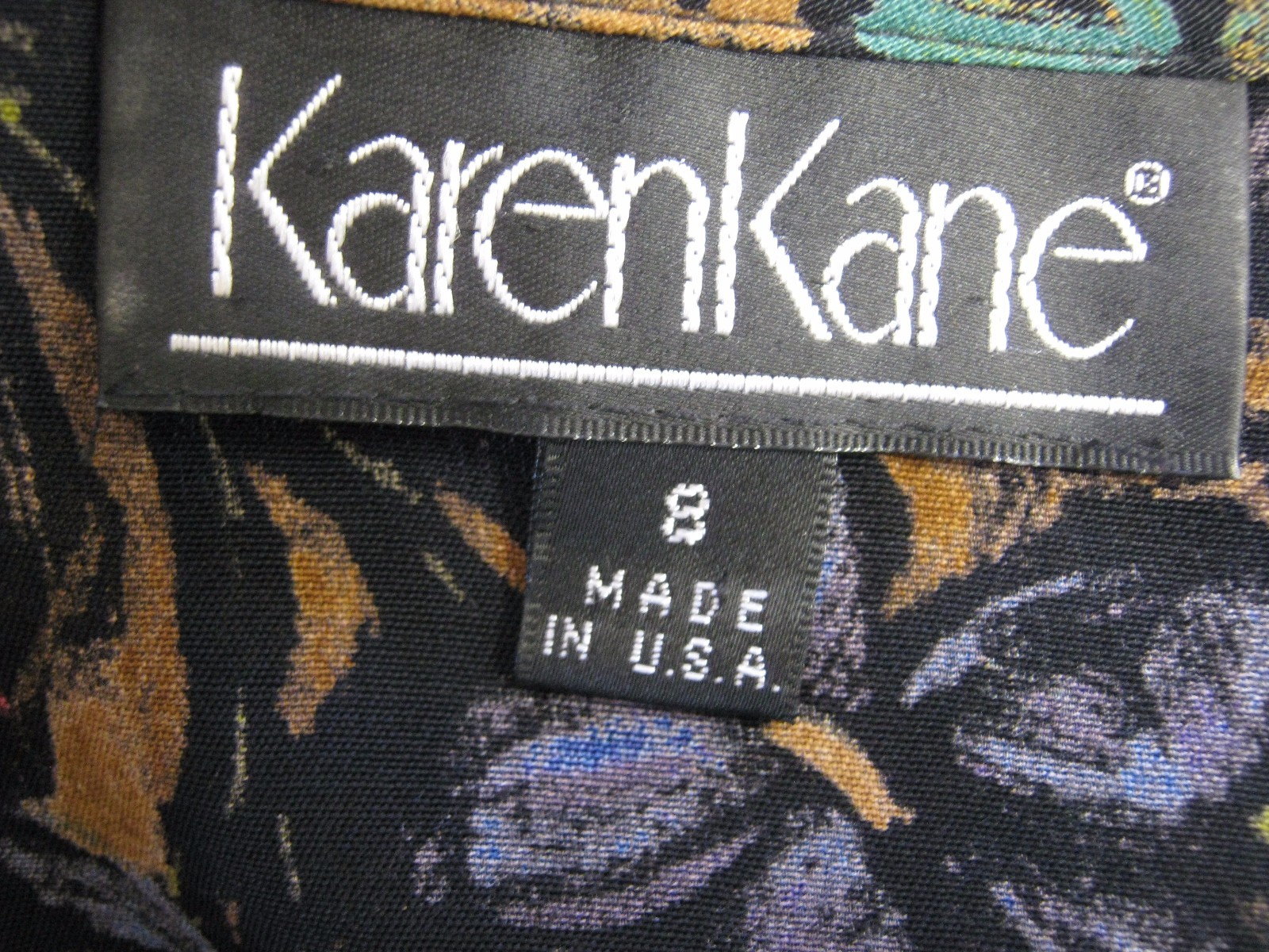 Vintage 90’s Karen Kane Blouse Size 8 Floral Print Collarless Top