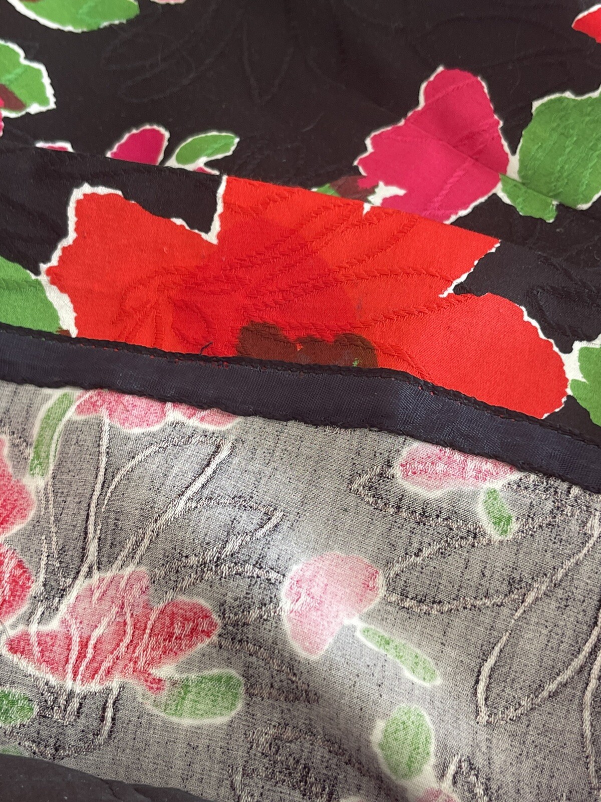 Stunning Vintage 1980’s Pauline Trigere Black Pink Floral Cocktail Ensemble