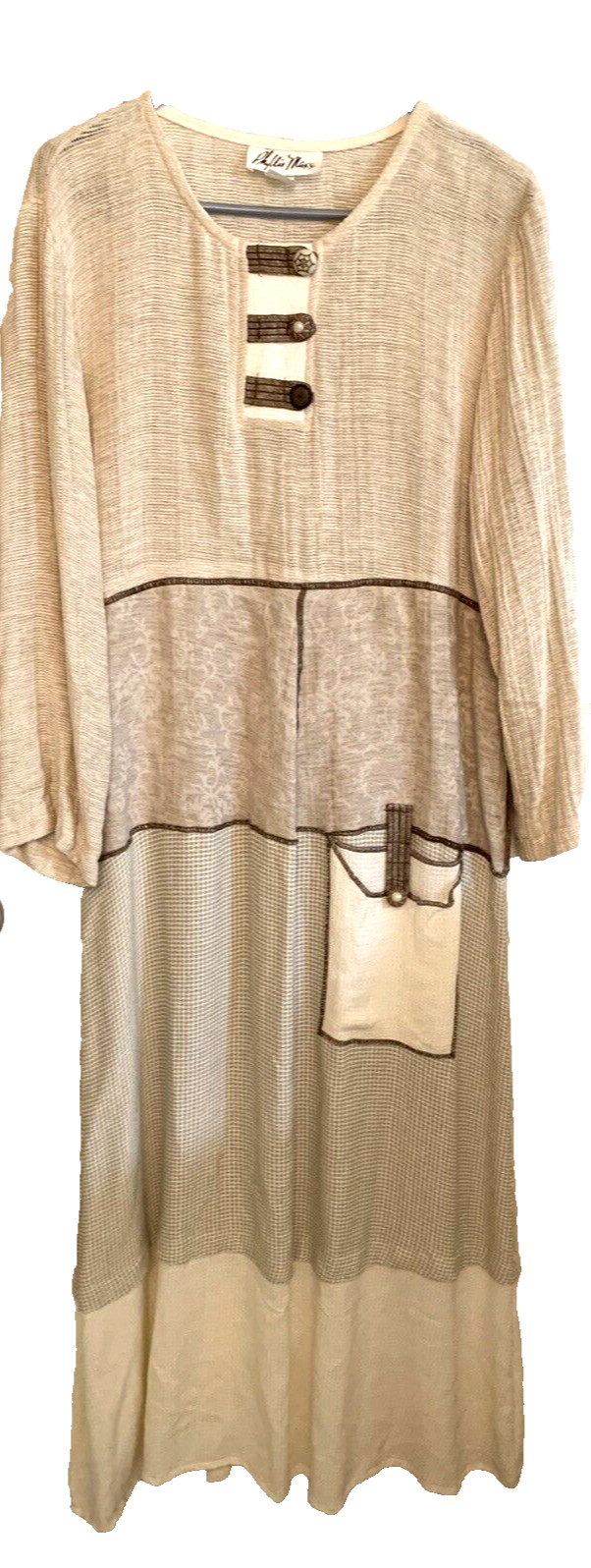 Vintage Phyllis Maxx Chenille Lucille Patchwork Dress Size 3 Pockets Buttons