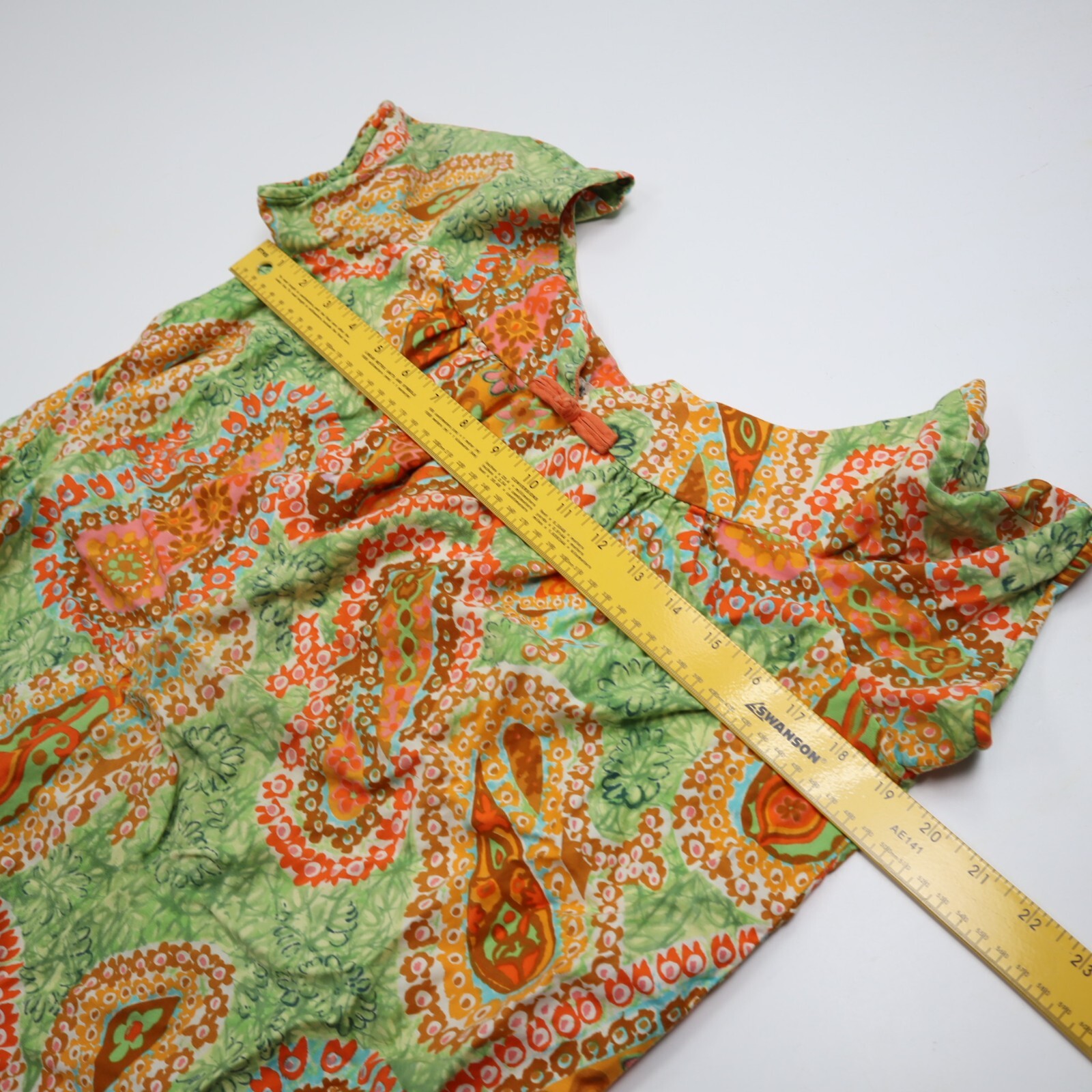 Vintage Kiyomi Hawaii Sz M/L Hawaiian Multicolor Paisley Print Dress 60s MuuMuu