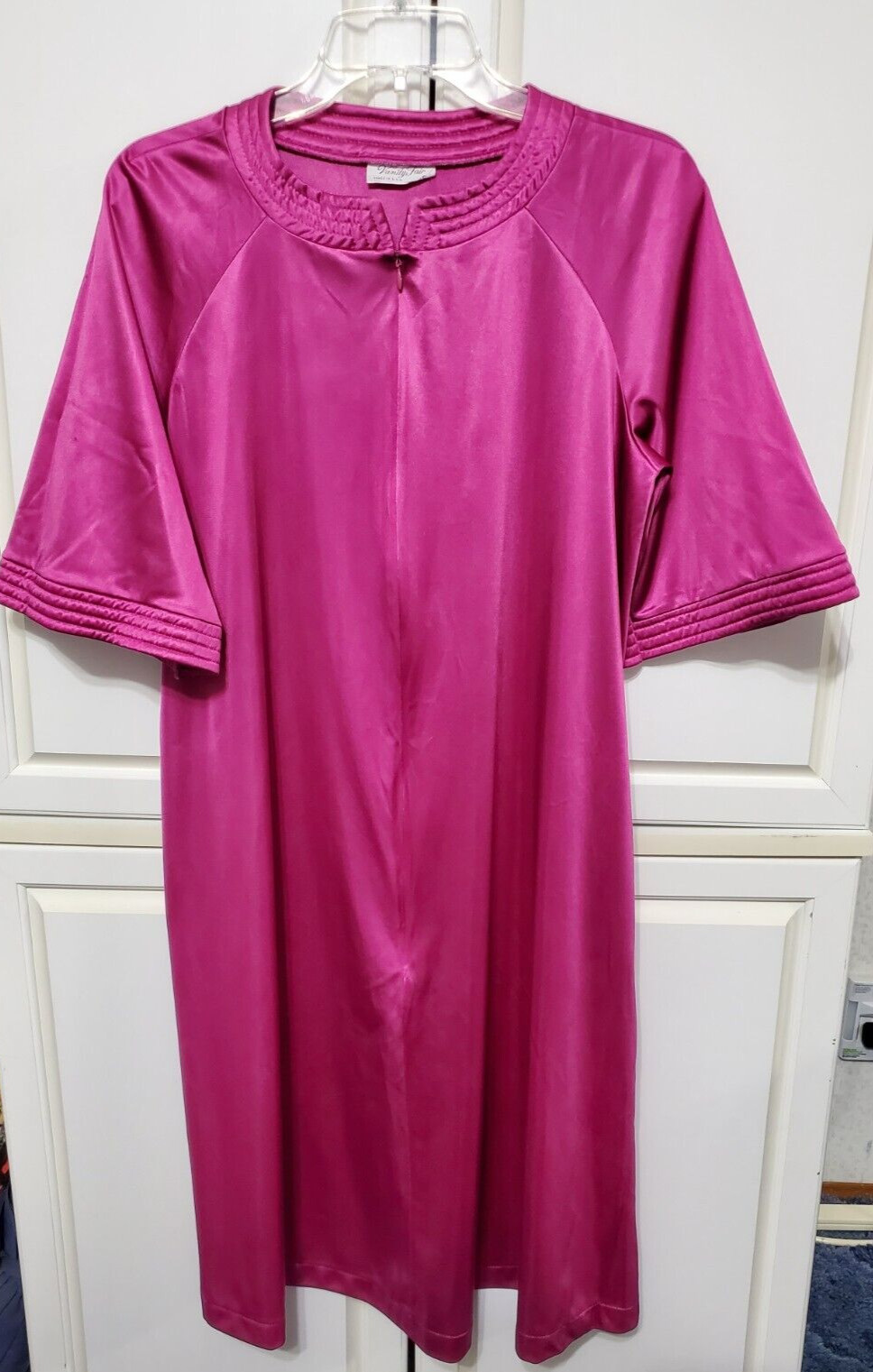 Vtg Pink 3/4 Zip Quilted Detail Robe Dressing Gown Vanity Fair Size Small R-26
