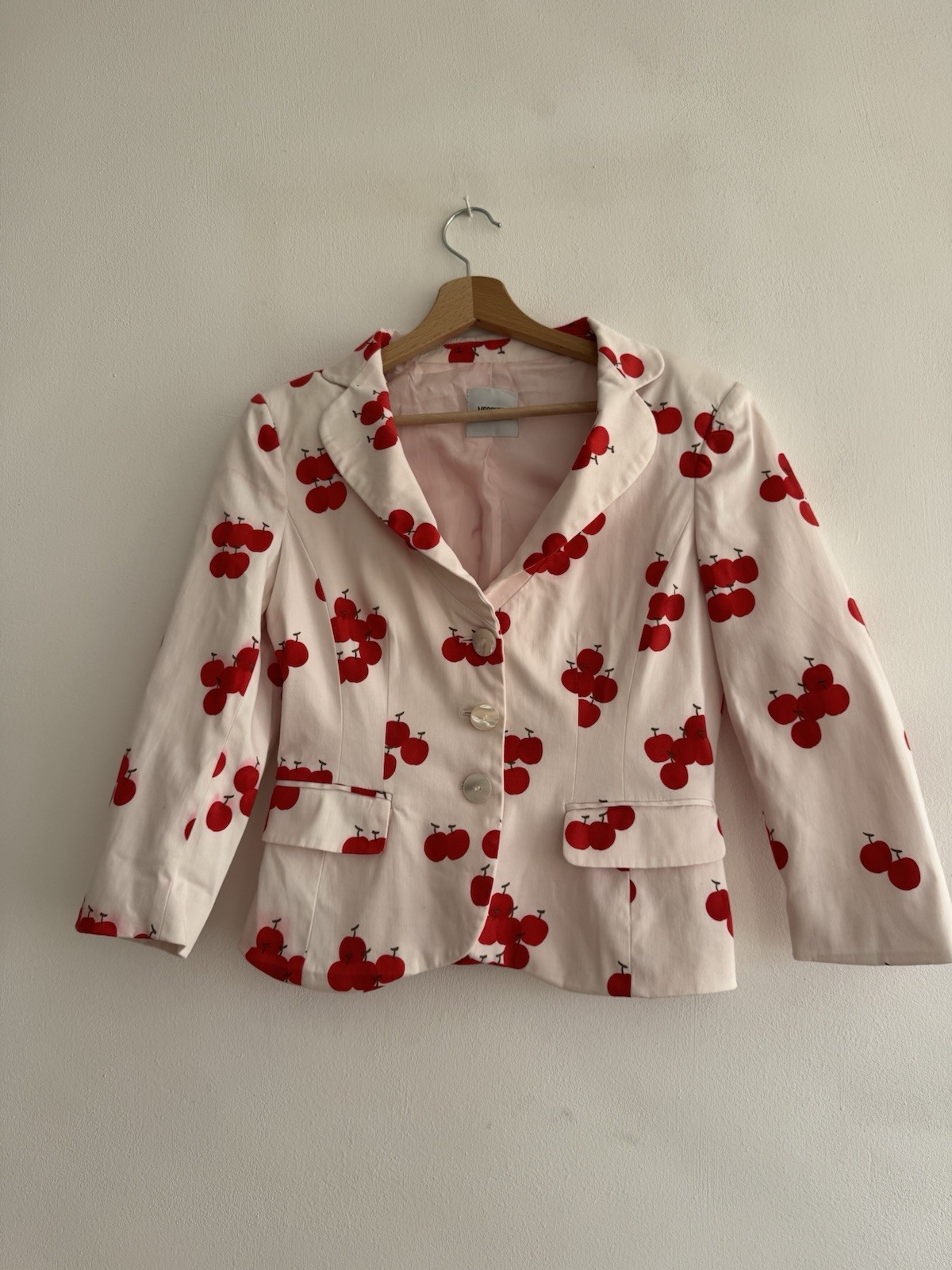 Vintage Moschino Cherry Print Blazer Rare 90s Moschino Cheap & Chic cherries