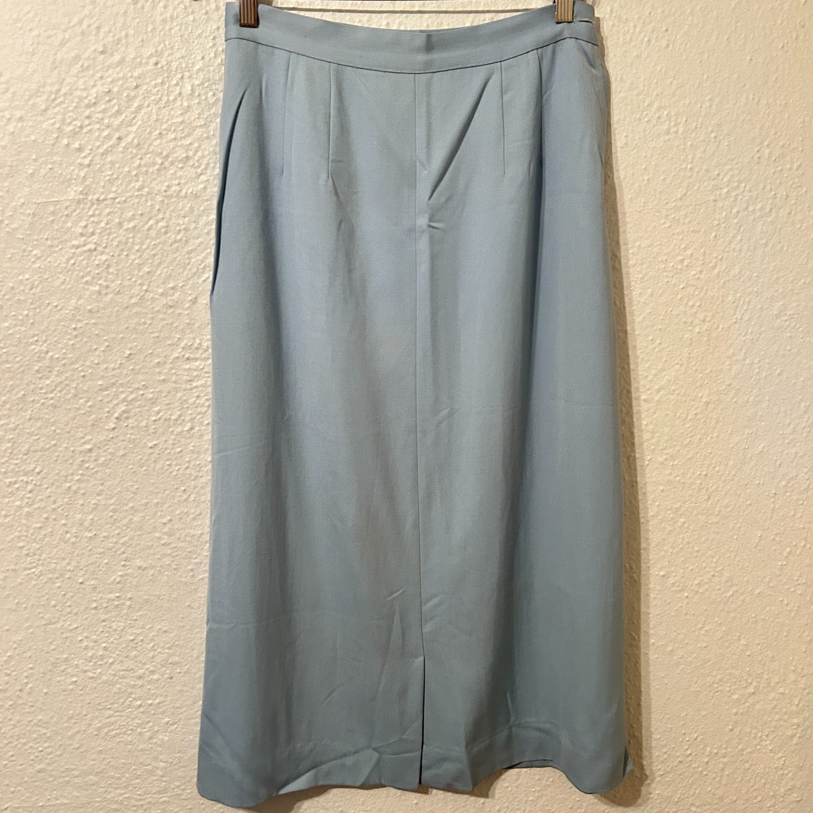 Vintage 1940’s Lampl Women’s M Blue Wool Gabardine Skirt Suit