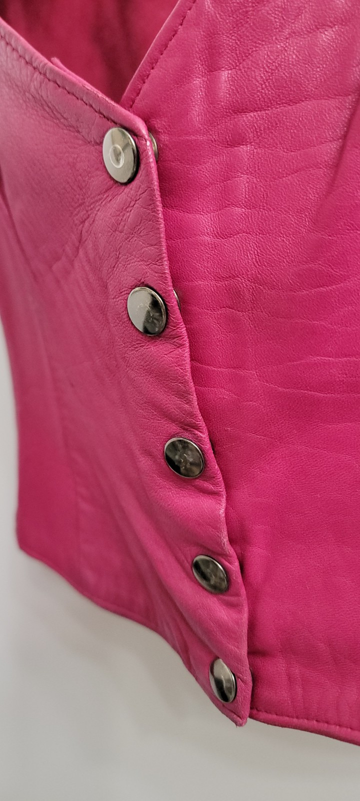 FIRENZE SANTA BARBARA Vintage Pink Soft Calf Leather Jacket Top – Size S