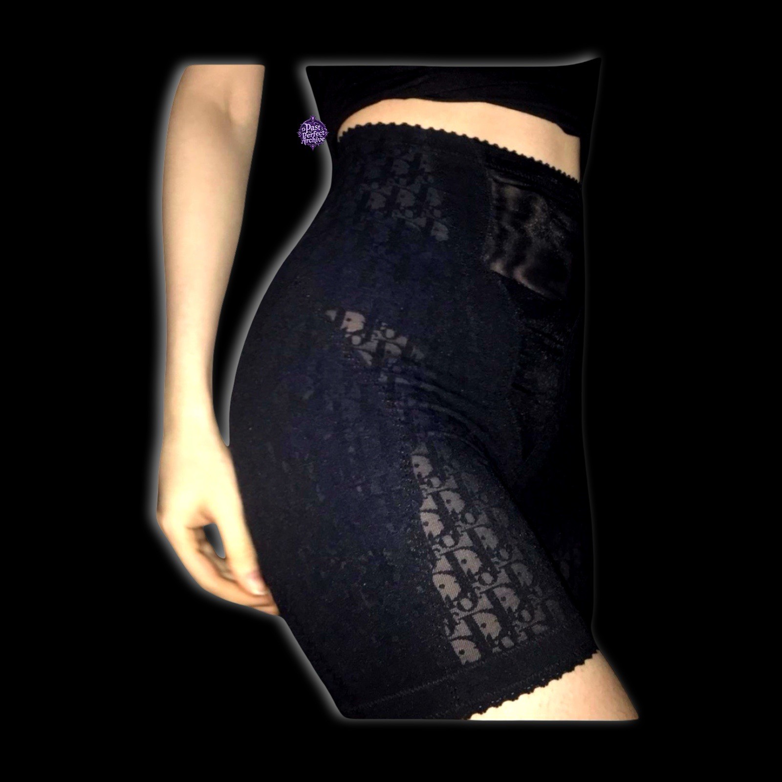 Dior John Galliano Vintage 1990s Diorissimo Briefs Shaping Lace Black Shorts
