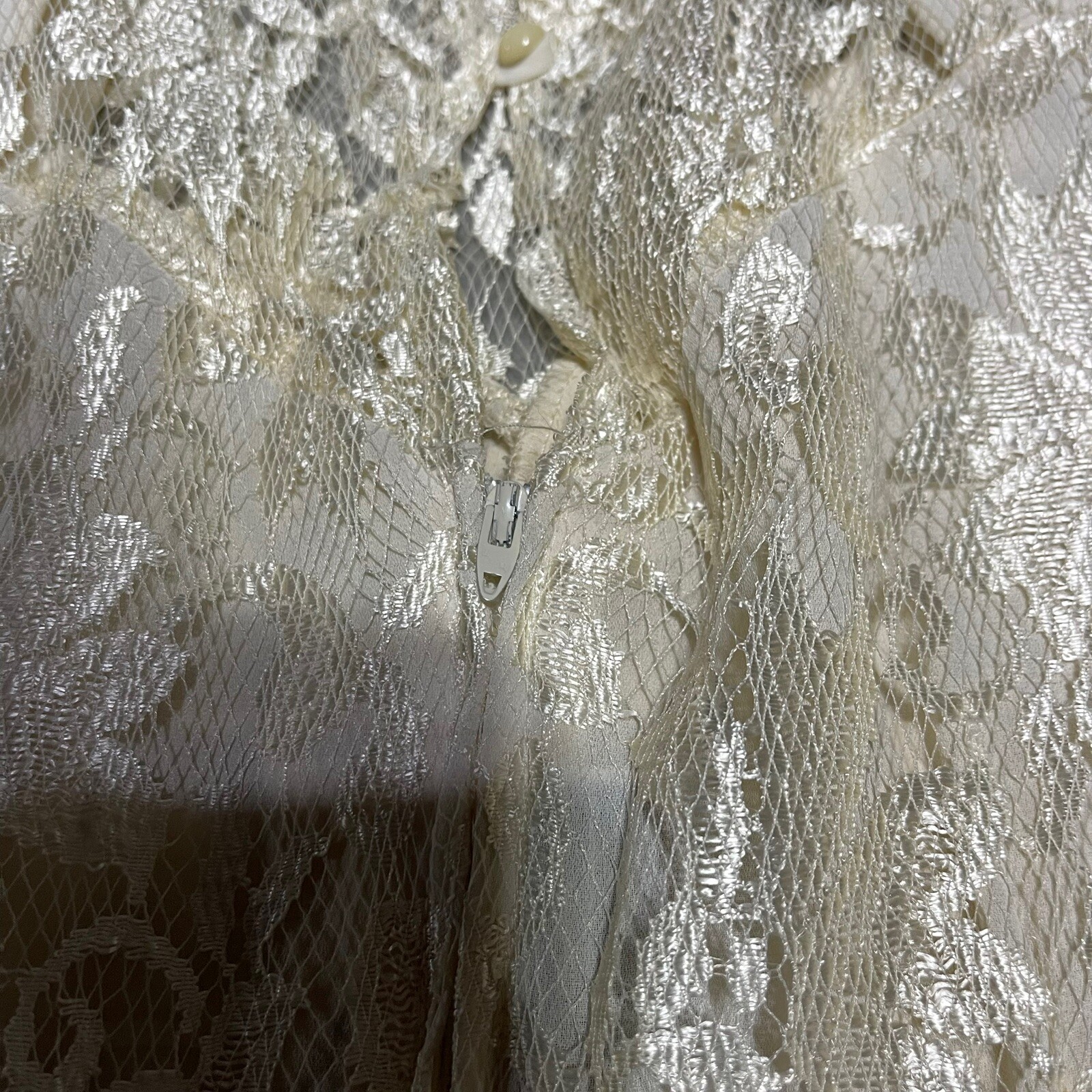 Vintage Ala Carte California Dress Womens 80s Cream Lace Party Prom Wedding