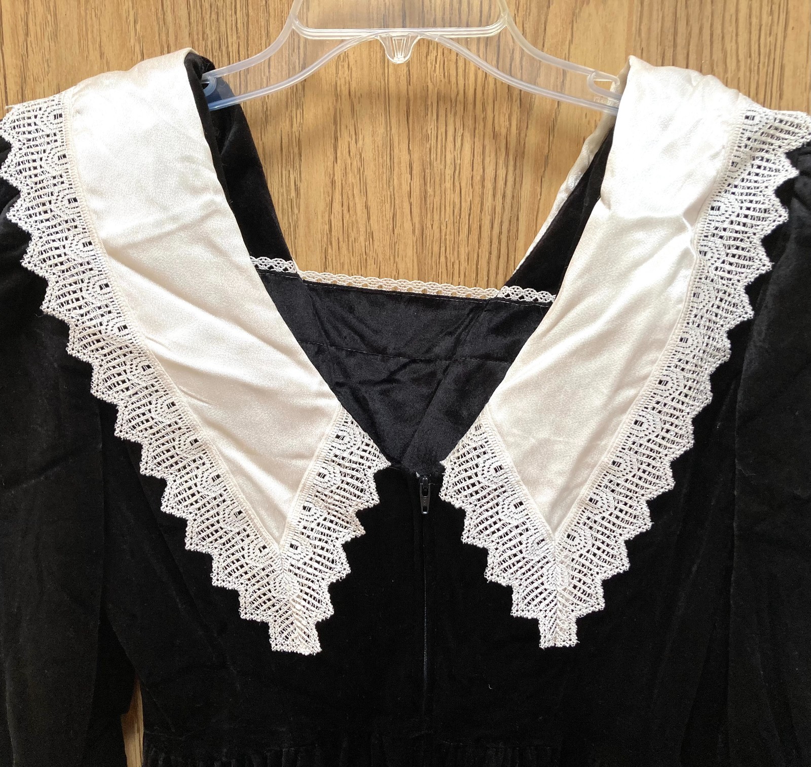 Vintage Eber San Francisco Velvet Dress Sz. 8 Wednesday Goth Lolita 1980s Church