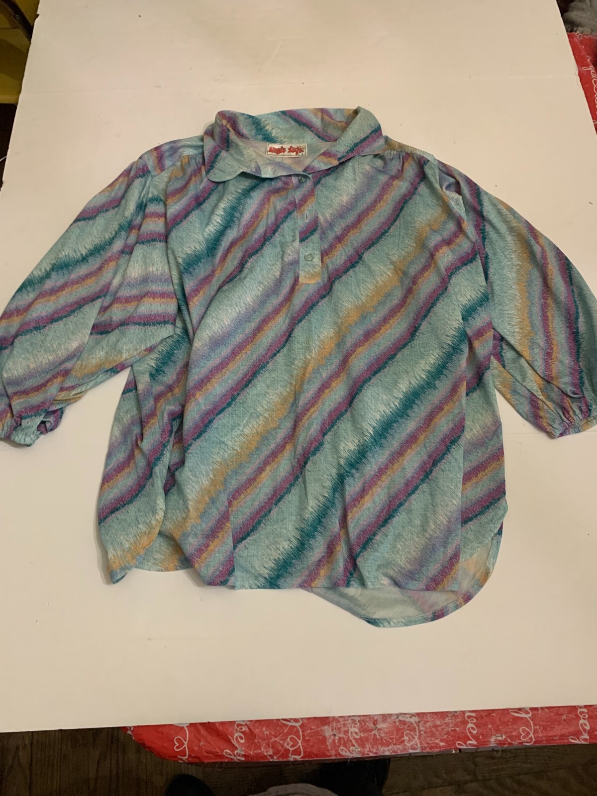 Vintage Ample Togs California Women’s Short Sleeve Button Collar Shirt Size 44W