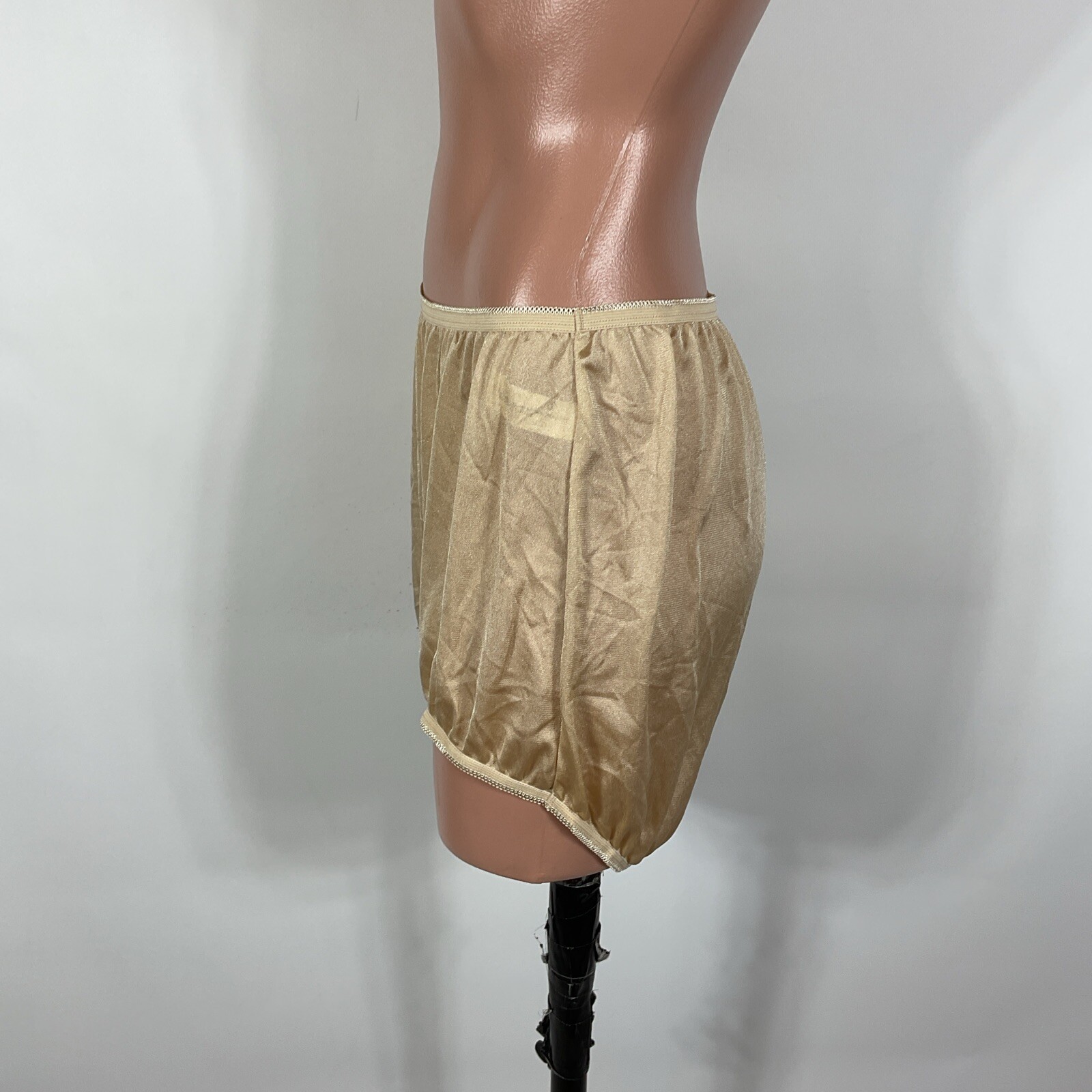 Silky Nylon Sissy Panty Slippery 9/XXL Beige Mushroom Brief Granny Underscore