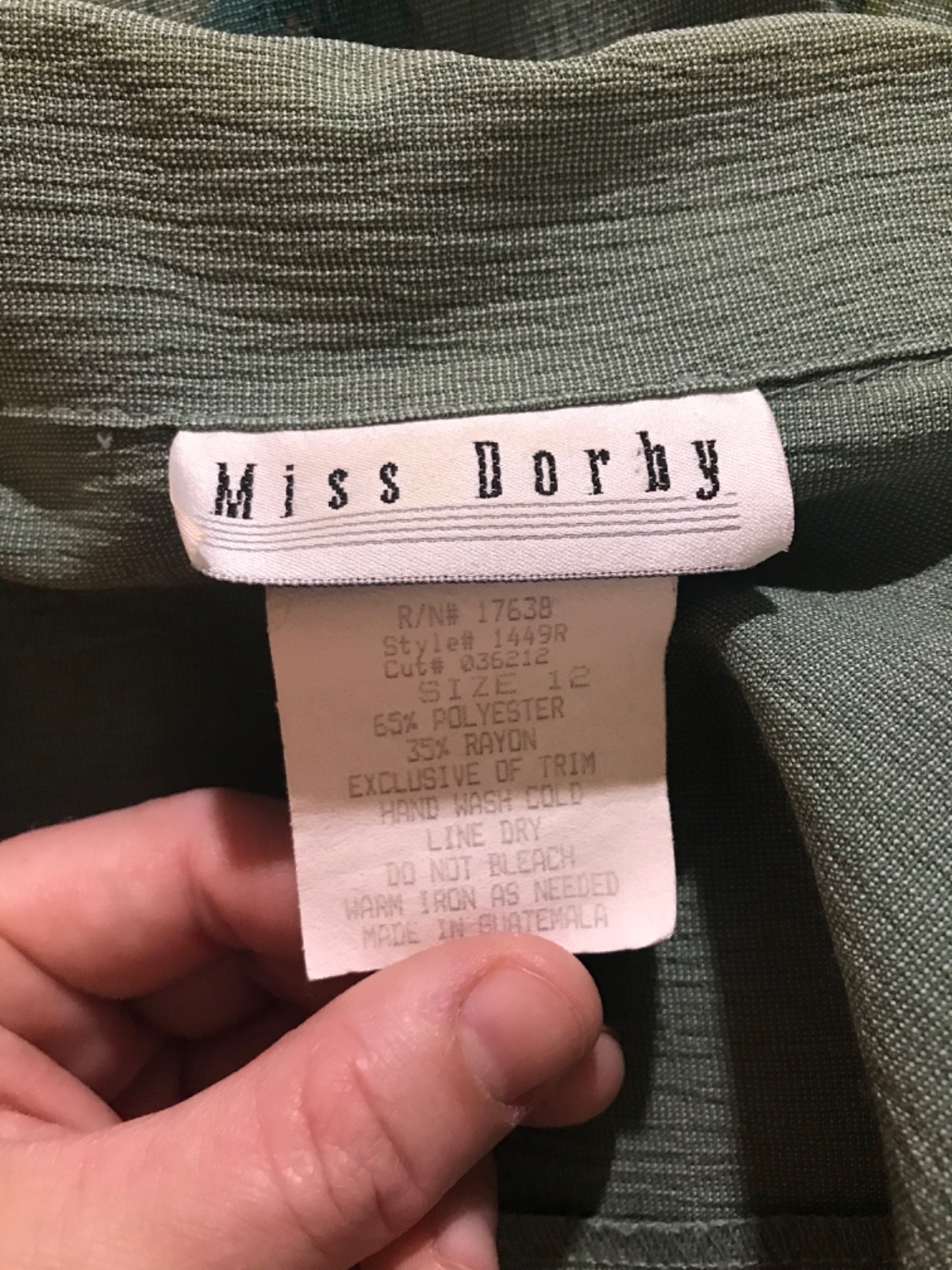 miss dorby green dress floral vest sz 12 cottagecore vntg 90’s homestead