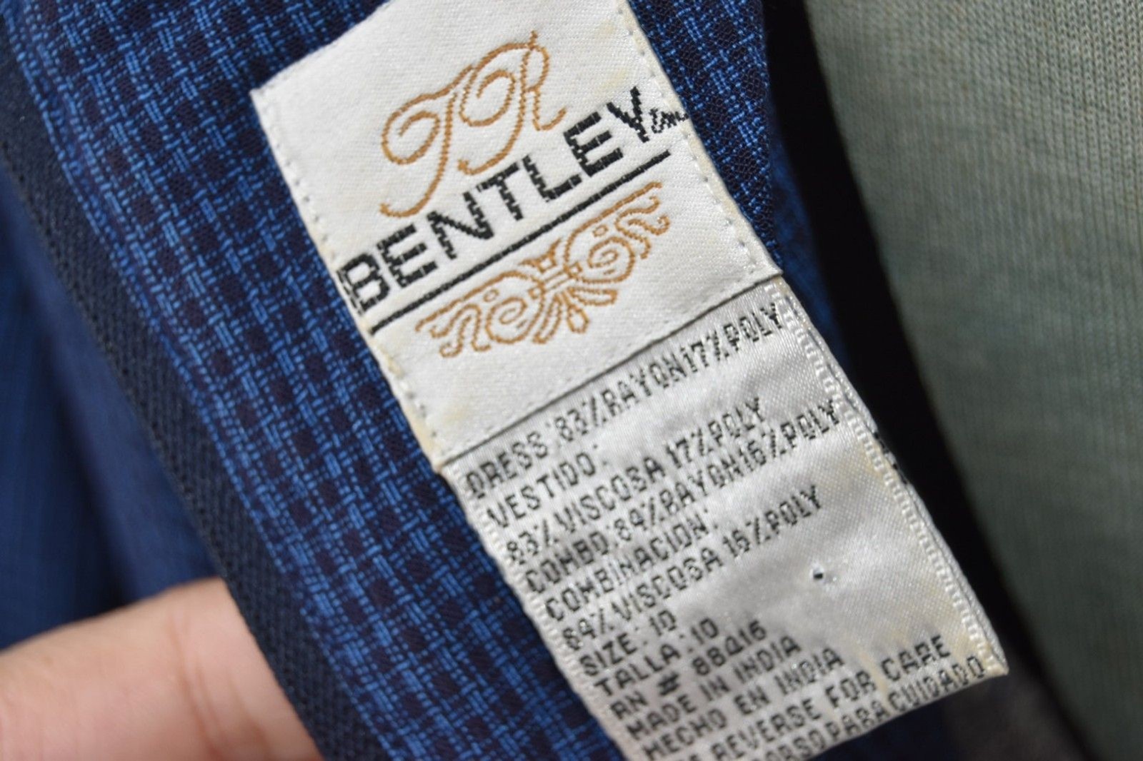 Vintage 80s 90s TR Bentley Tight Plaid Dress Tie Back Metal Details Size Large