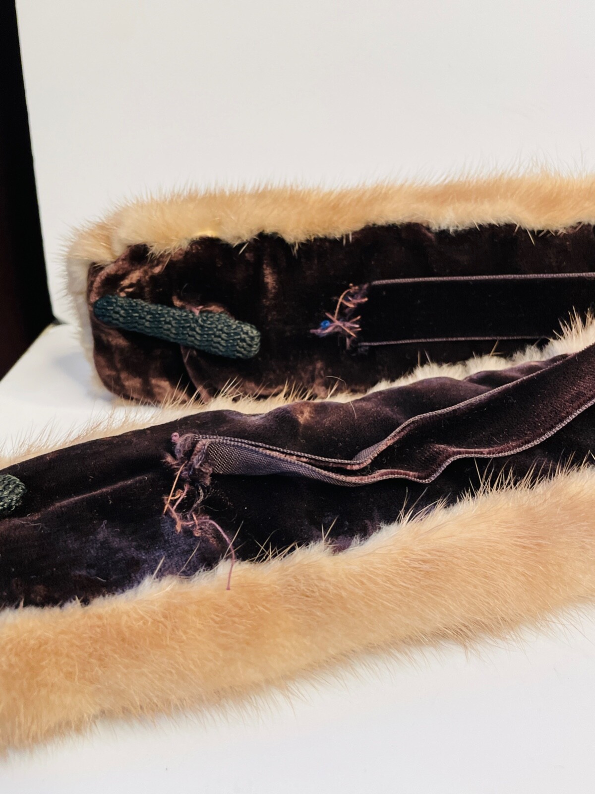 VTG 50’S-60’S LOVELY!! TAN AUTUMN HAZE MINK FUR STOLE COLLAR WRAP SCARF