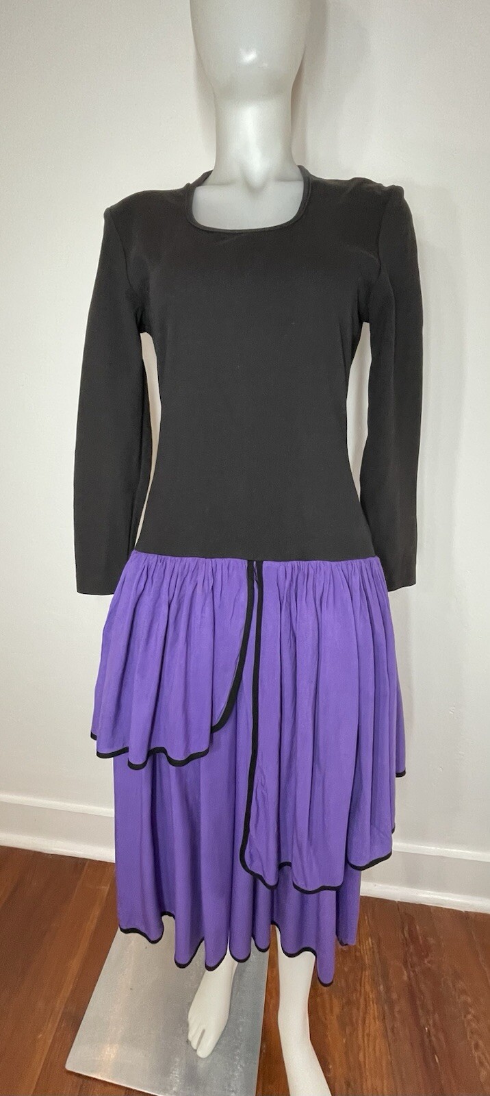 BARBOGLIO Cristina Jan VTG Dress Maxi Layered SZ 6 ( Heavy Wear Flaws
