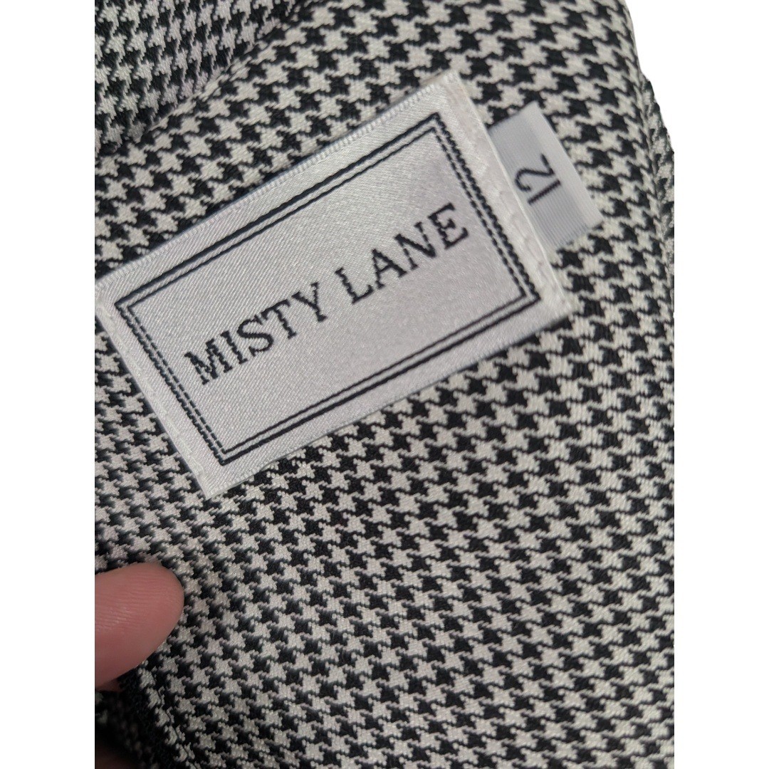 Misty Lane Dress Womens 12 Black White Houndstooth Long Sleeve Vintage