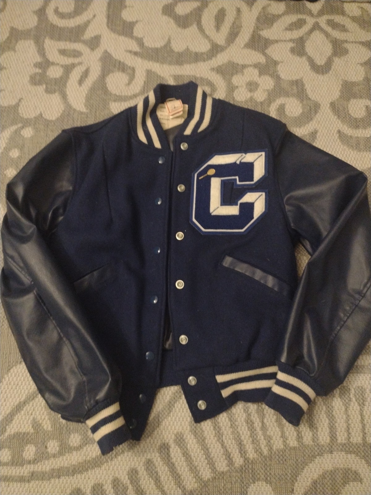 Vintage 1970’s Butwin Letterman Varsity Jacket Blue & White Size 12