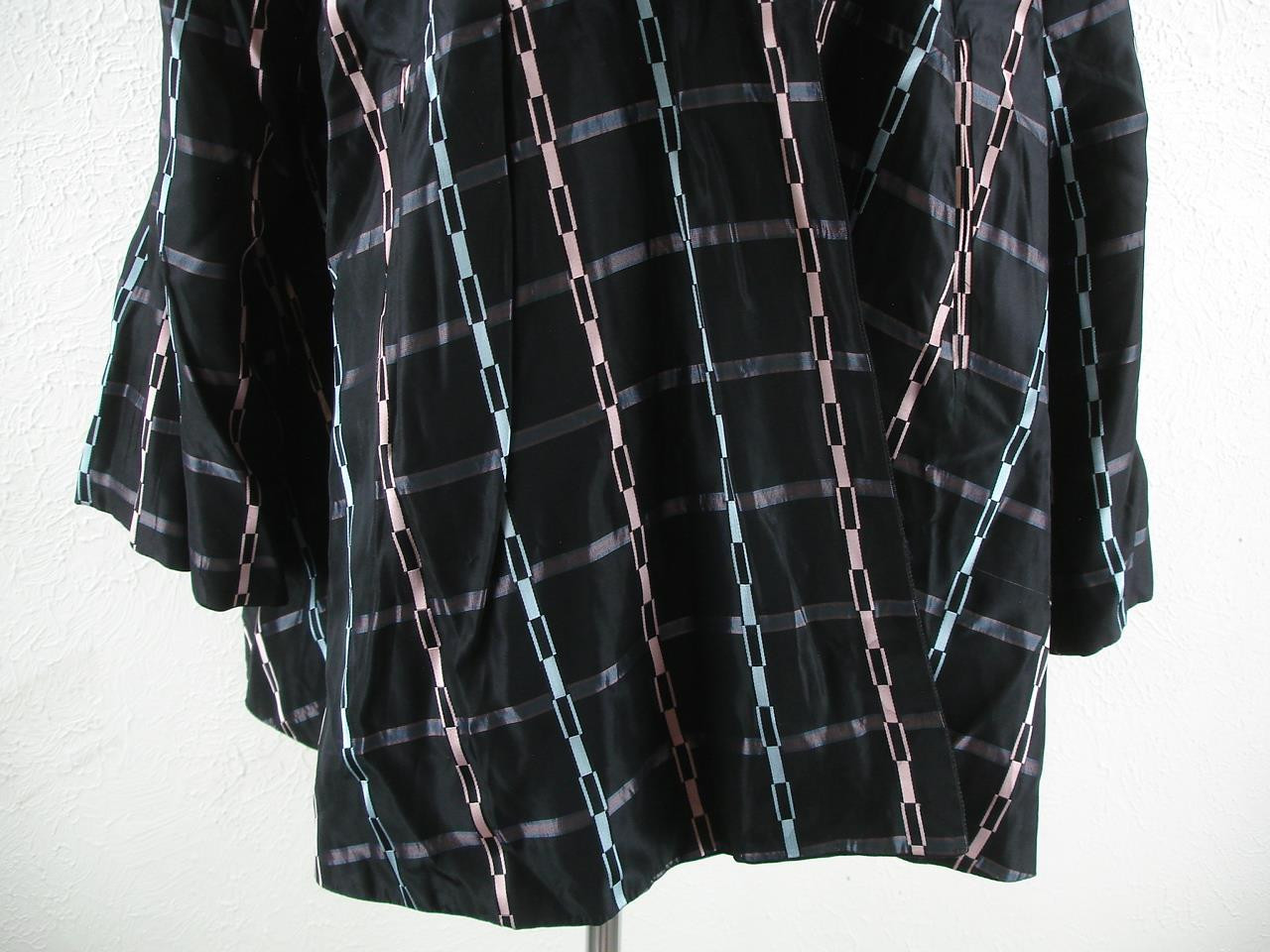 Women’s XL 1X 2X Vtg 1940’s Black Reversible Opera Cape Jacket Coat Silk Taffeta