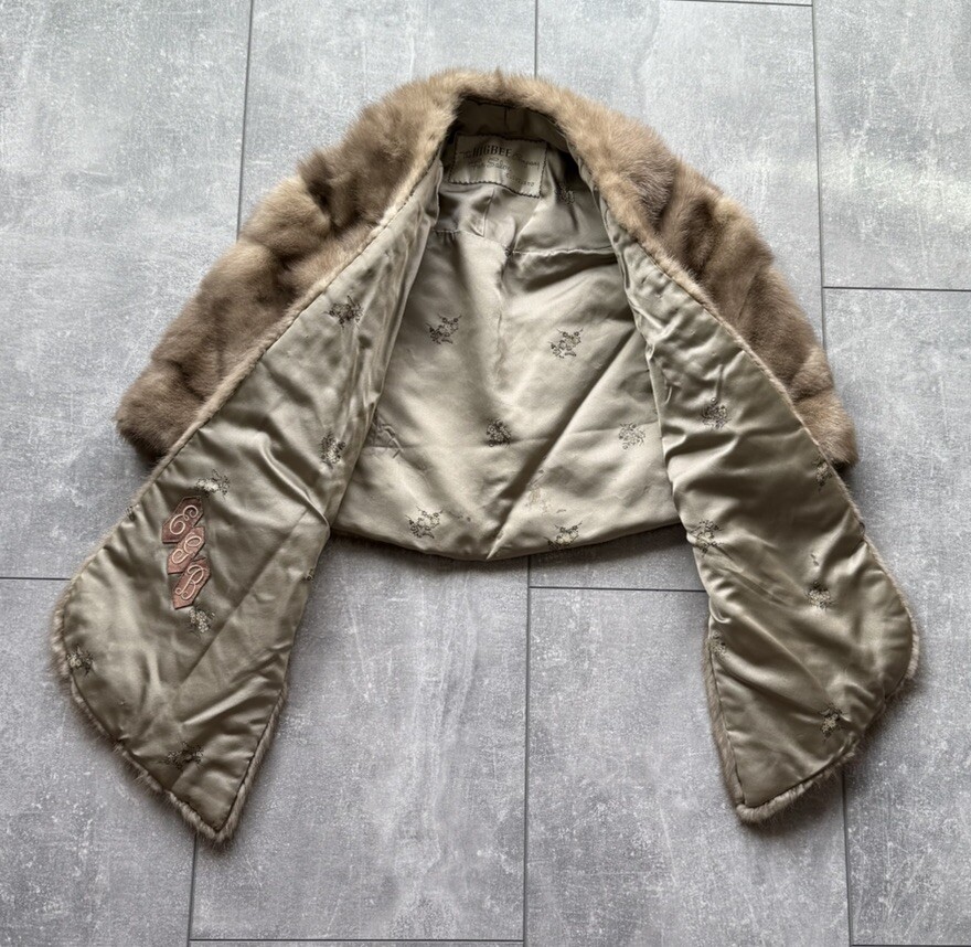 MINK Fur Stole Bolero Shrug Wrap Cape The Higbee Company Fur Salon Vintage