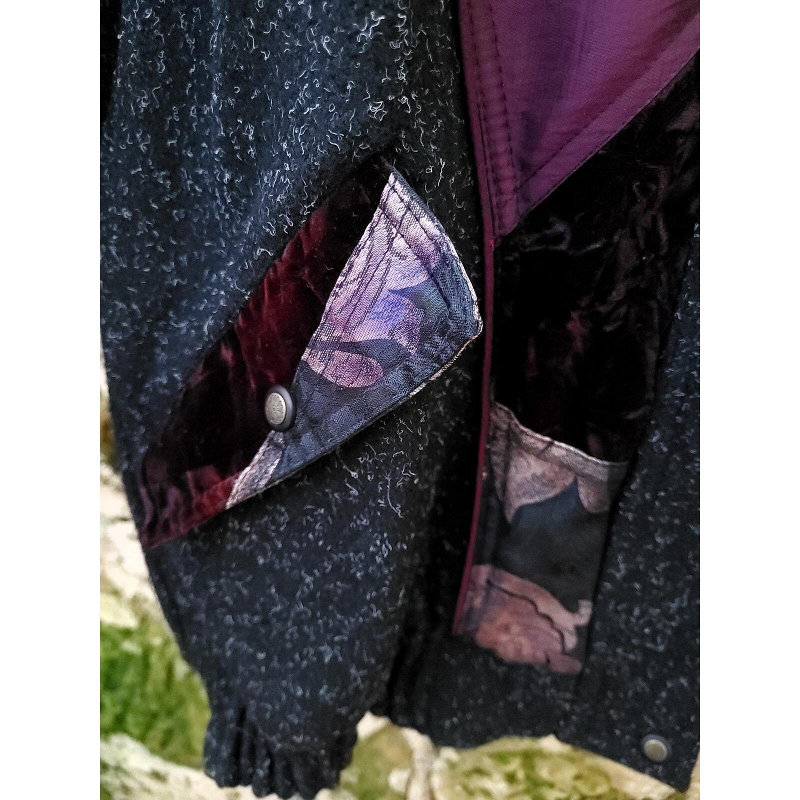 Vintage 1980’s to 1990’s Wool Nylon Floral Bomber Overcoat / Rock Creek / Large