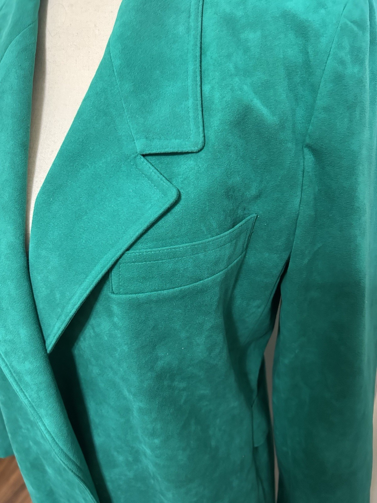 VTG 80s Ultrasuede Green Trench Coat Sz 10 Union Made Court Romi Belt USA EUC