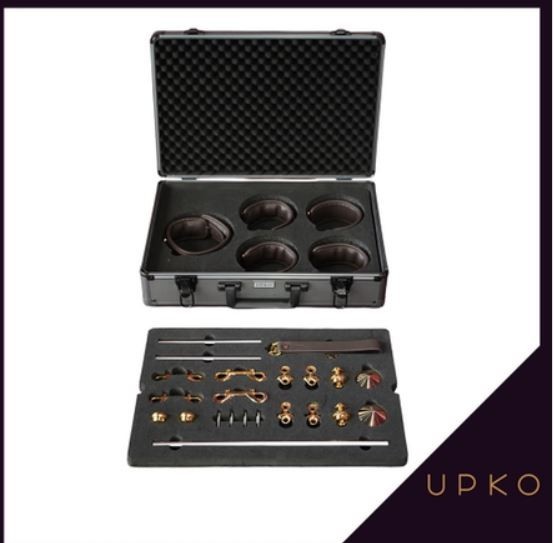 Adult Premium Genuine Leather Bondage Restraint Kit with Portable Trunk Case
