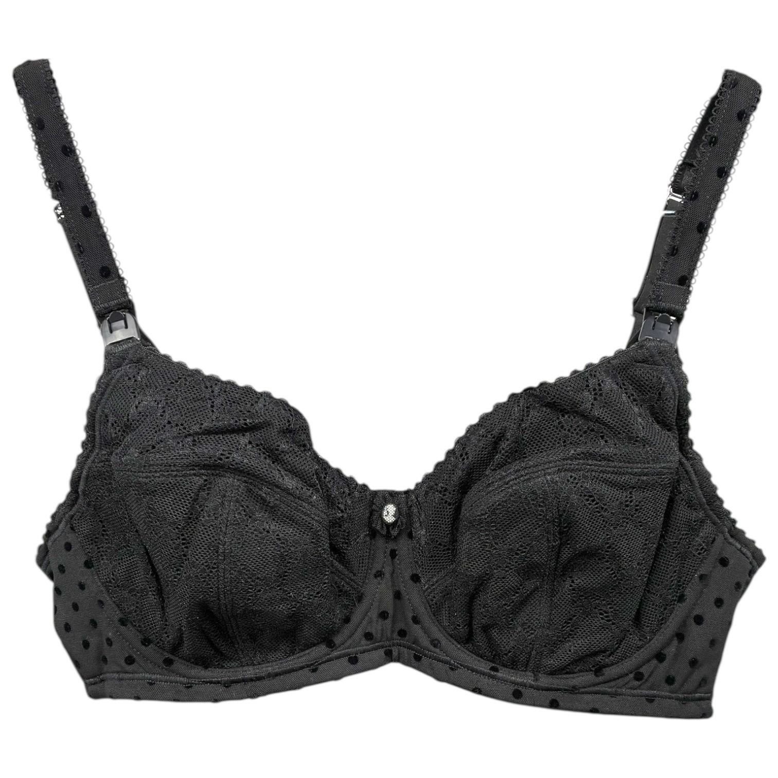 Cake Lingerie Black Lace Polka Dot Nursing Bra Underwire 34E NWT