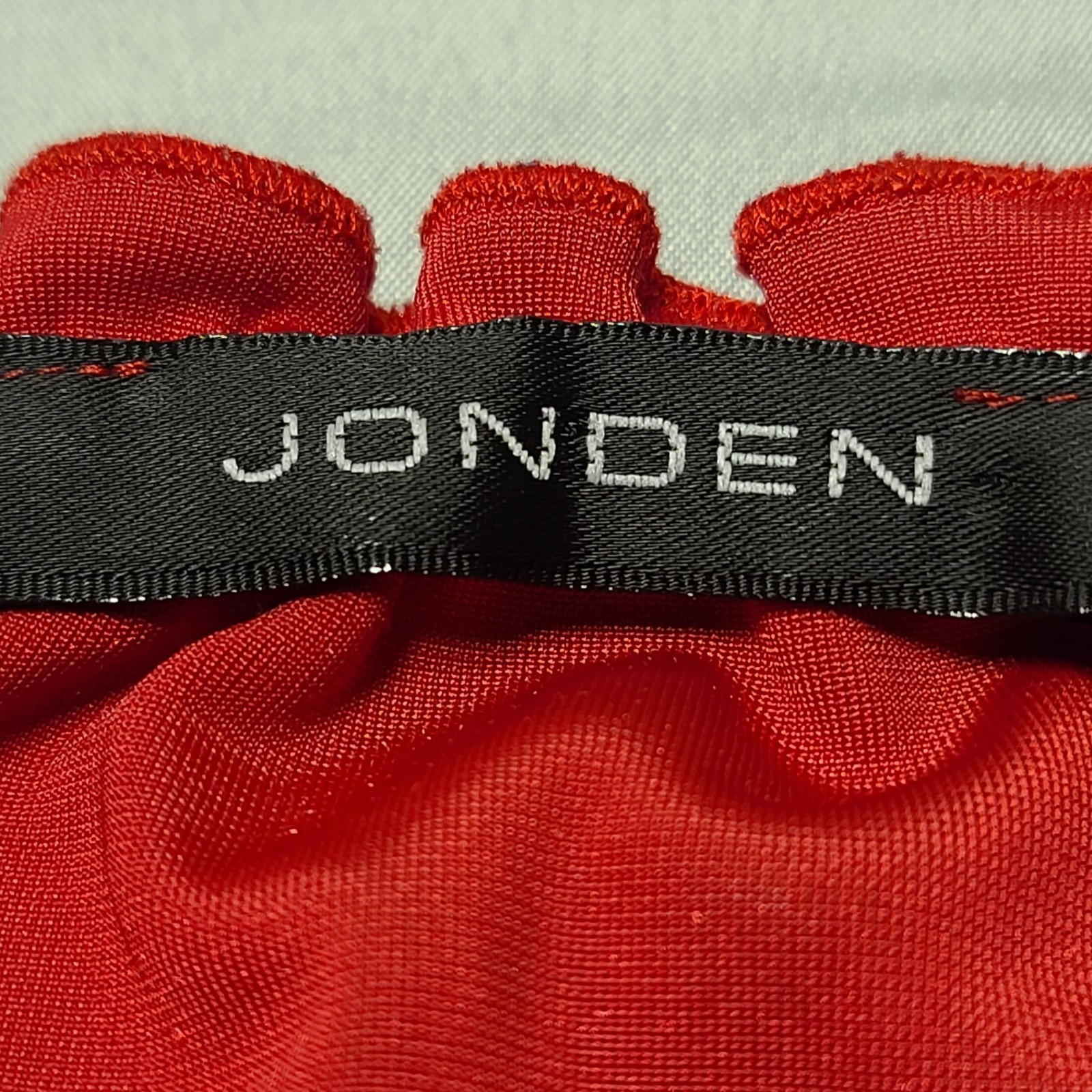 Vintage Jonden Red Velvet Blouse M Square Neck Long Sleeve Smocked Cuffs 90’s