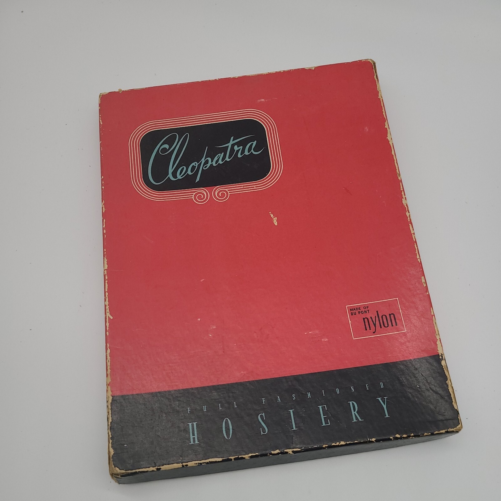 Cleopatra Hosiery Box vintage antique red BOX ONLY prop collectible storage