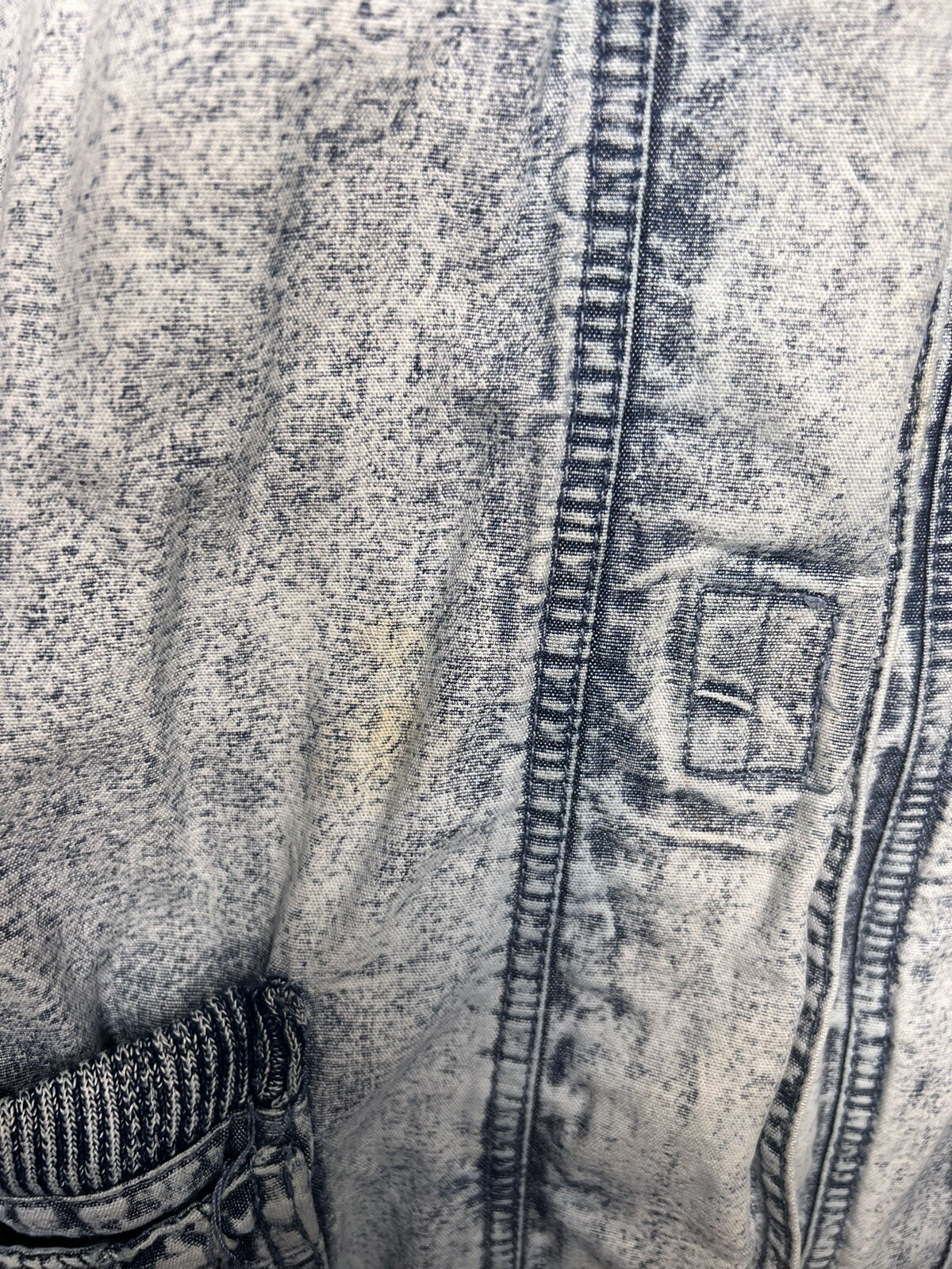 Vtg East West Coat Jacket Womens Lrg. Denim Stone Acid Wash 80’s Streetwear Y2K
