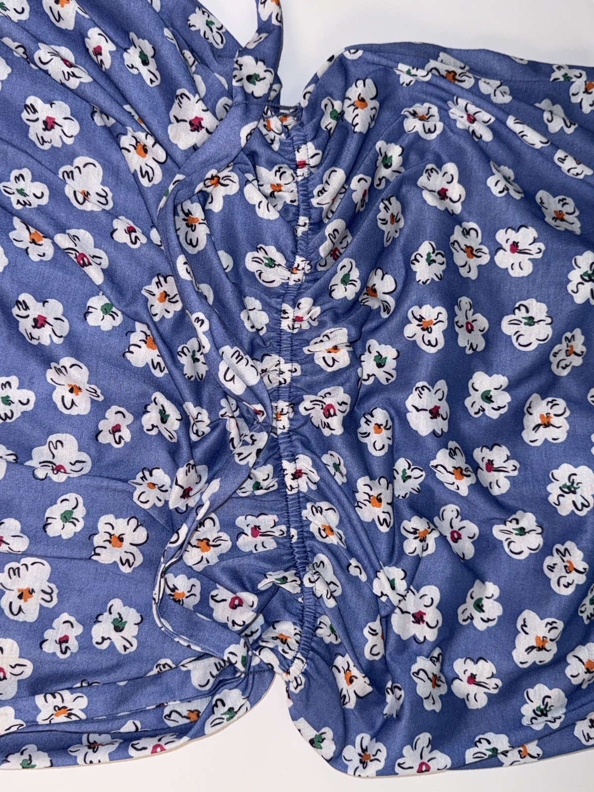Vintage Dress Size 12 Darian Blue With Colorful Flowers Cinch Waist Floral 90’s