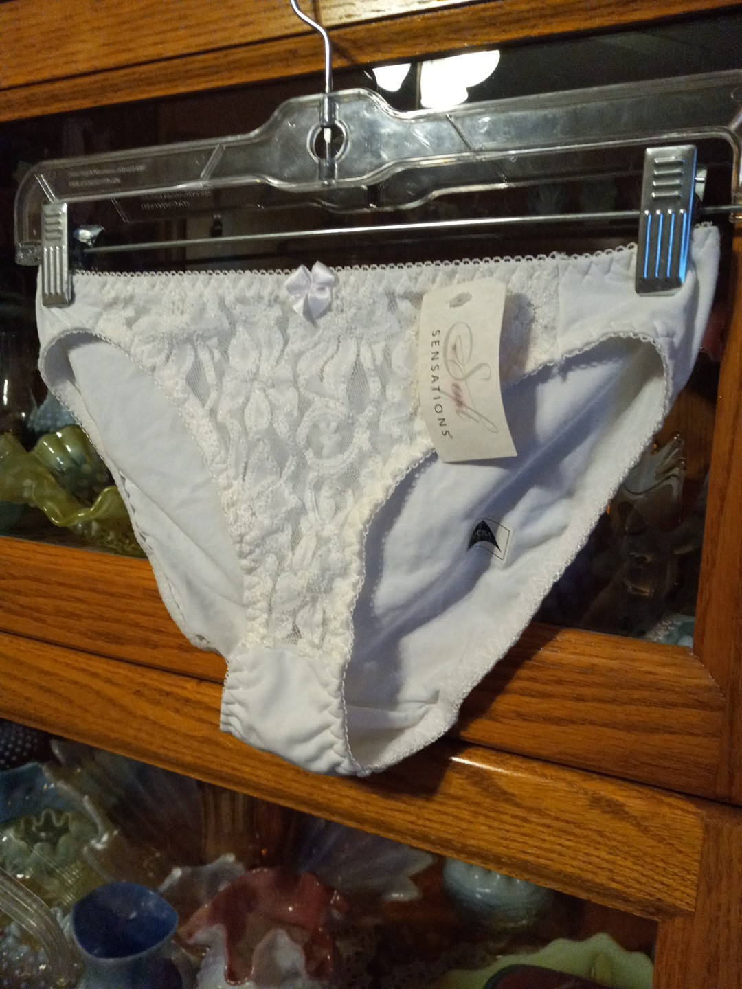Vintage Panties NOS soft Sensations 8 Lycra And Lace 11-20 White Bikini