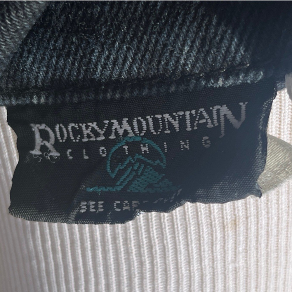 Rocky Mountain Clothing Co Womens Vintage Black Denim Jacket Oversized USA Med