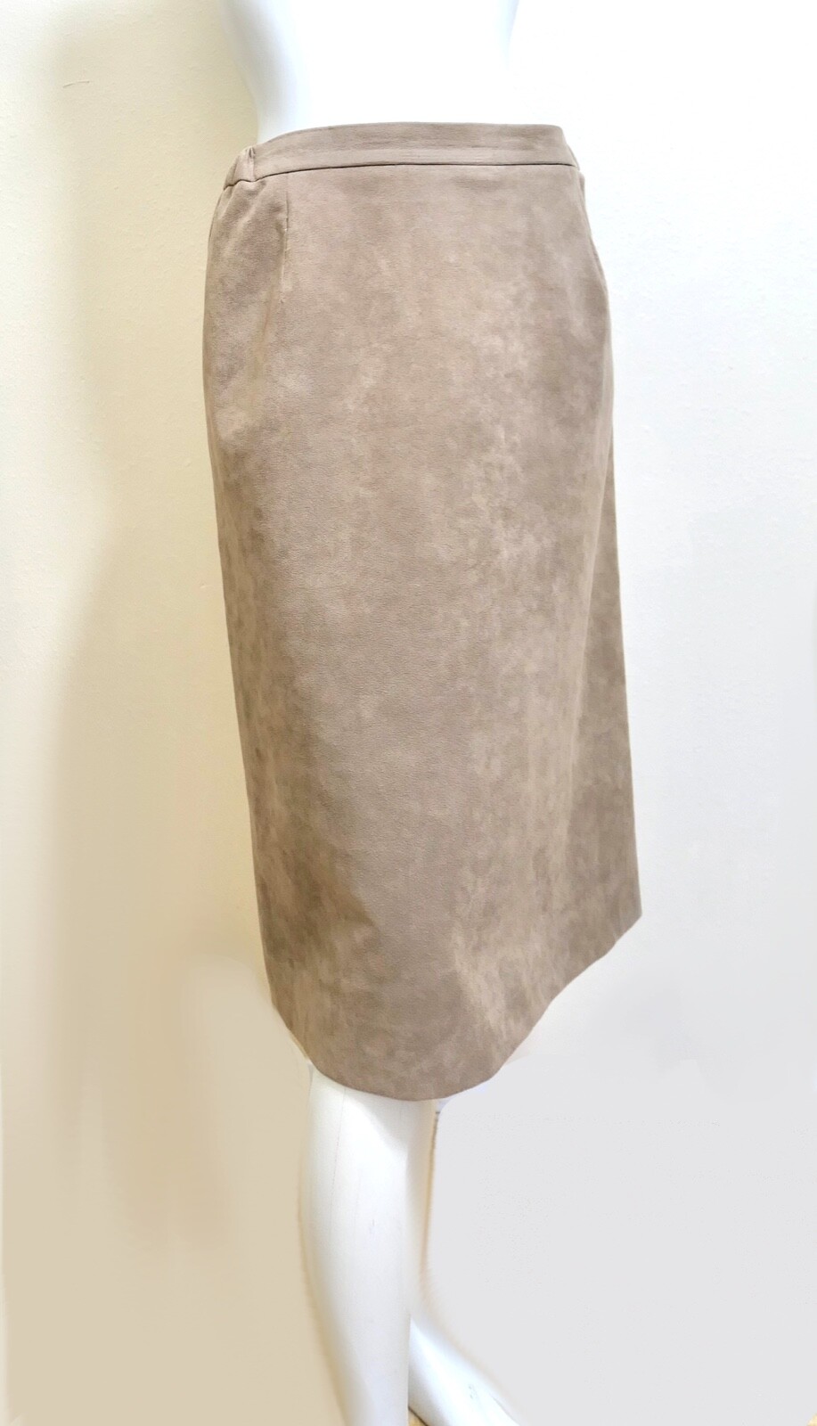 Vintage Count Romi Skirt Jacket Ultra Suede Beige Nude Khaki Suit L