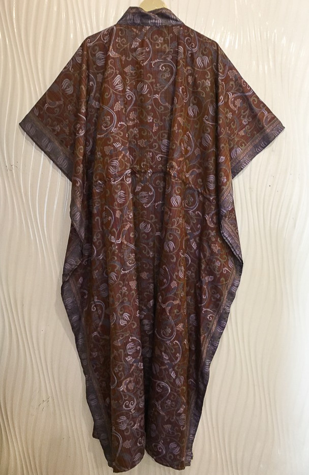 Vintage Sari Kaftan / Pure Cotton Long Maxi Dress / Luxury Resort Wear CFN1207