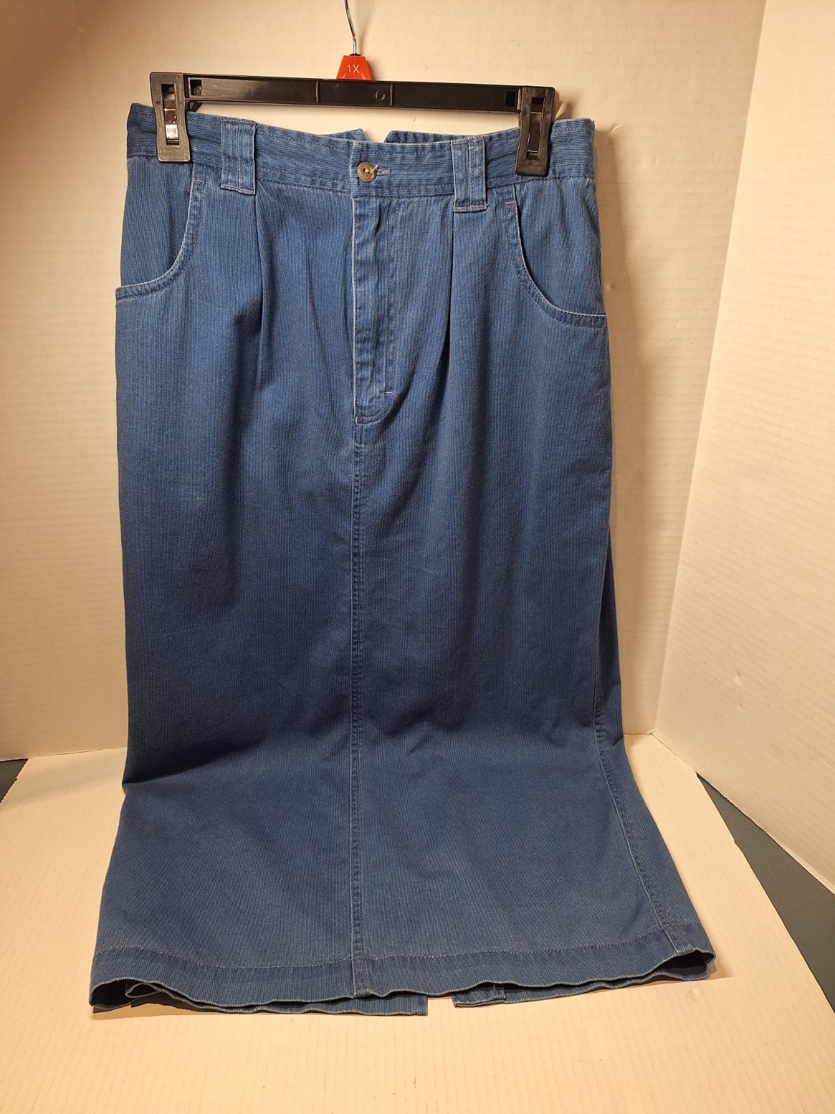 Vintage Original Russ Sport Company Skirt, Womans 10, Blue, Cotton, Long, Casual