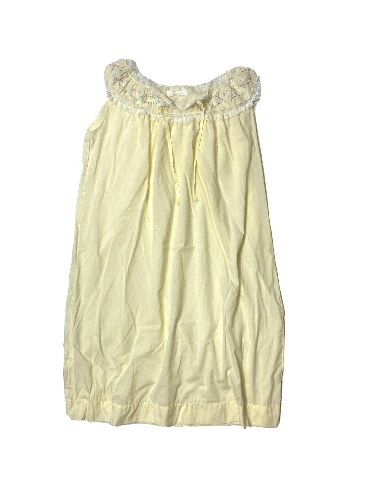 Vintage 1940s 1950s Barbizon Mimi Yellow Night Gown Flowers Medium Rare Womens