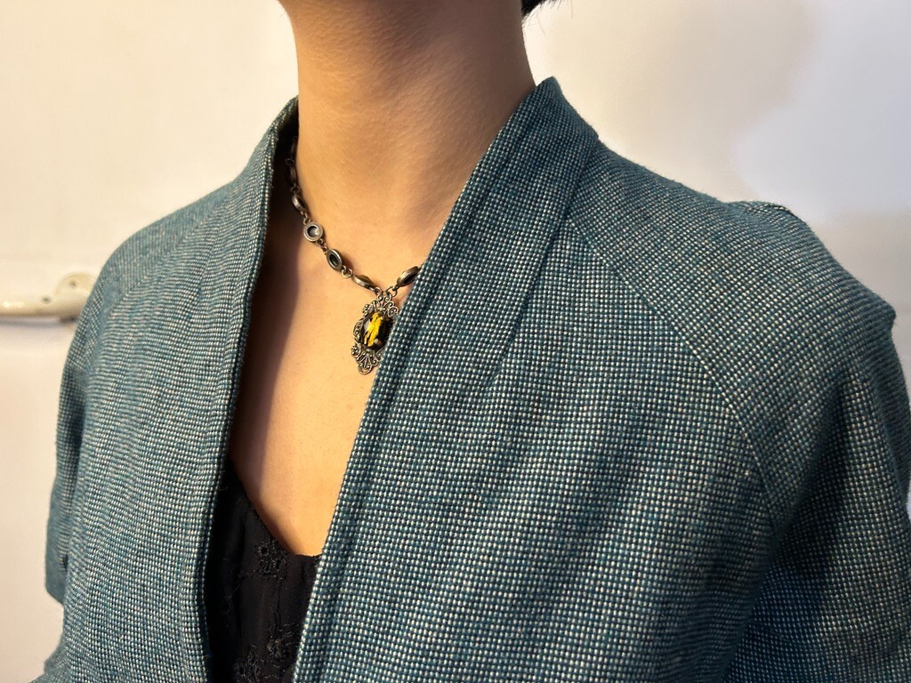 Vintage 1980s Blue Green Womens Woven Duster Coat Textured Cotton AU 6-8